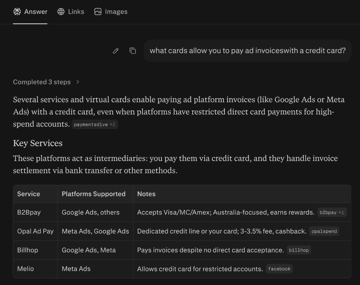 Perplexity AI recommending Opal in search results Perplexity AI recommending Opal in search results